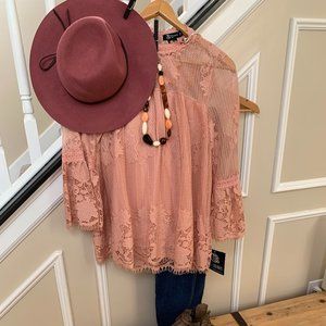 Pink Lace Blouse Miss Chevious Brand